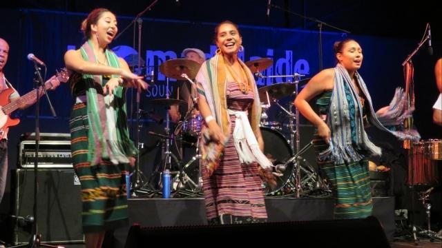 Timor-Oans Cultural Group and the Dili Allstars, Womadelaide 2023. Image by Vannessa Hearman